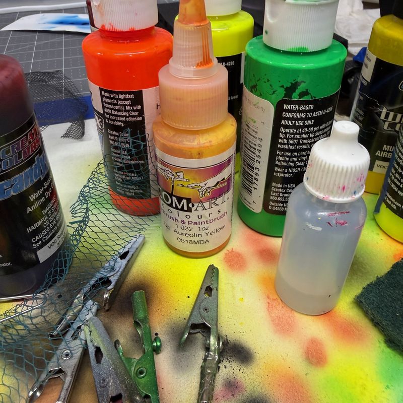 Airbrush paints on the ABEco bench